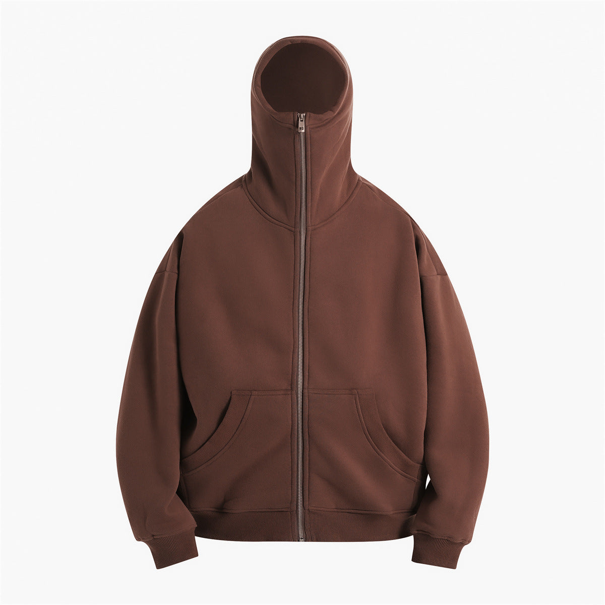 Oversize Heavyweight High-neck Zipper Hoodie WN6603