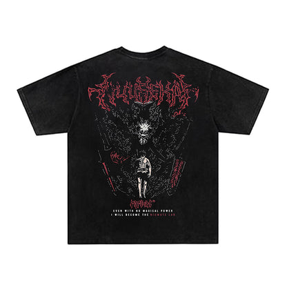 Washed Gothic Graphic Short Sleeve T-Shirt WN26780