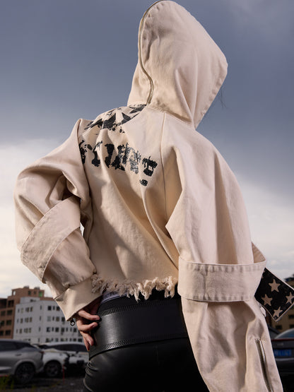 Cropped Graphic Zipper Hoodie WN27133