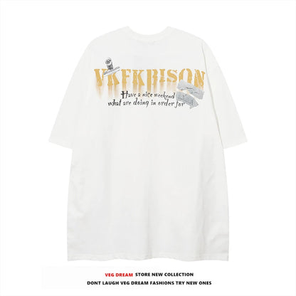 Oversize Print Short-sleeve T-shirt WN5493