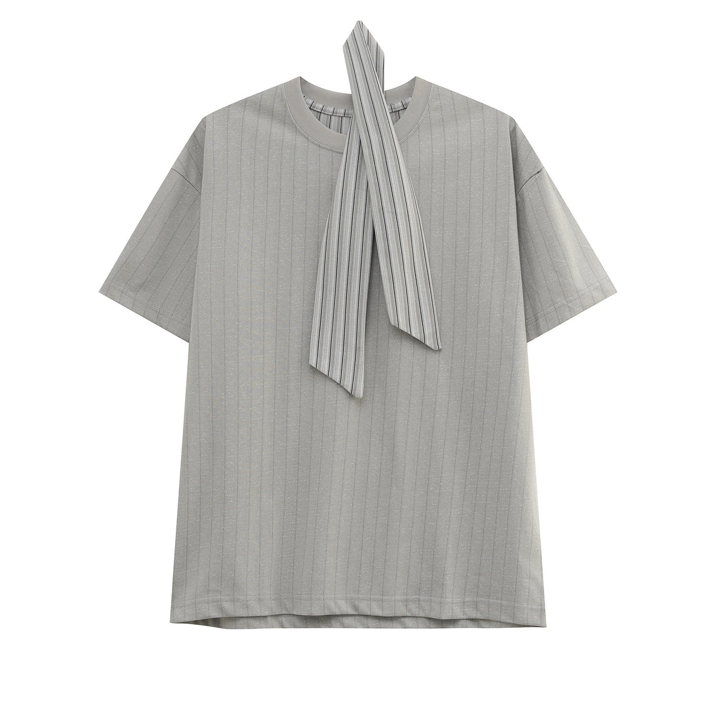 Stripe Scarf Short Sleeve T-Shirt WN24946