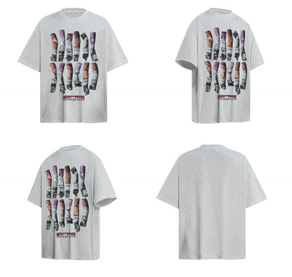 Washed Artwork Graphic Short Sleeve T-Shirt WN26275