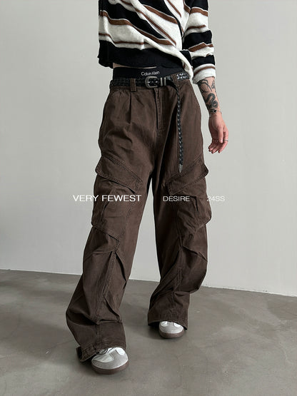 Wide-Leg Straight Cargo Pants WN8913