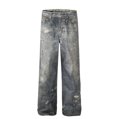 Spray Paint Damage Denim Jeans WN25886