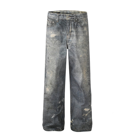 Spray Paint Damage Denim Jeans WN25886