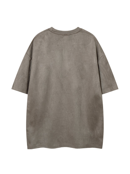 Suede Letter Print Short Sleeve T-Shirt WN25583