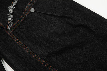 Raw Deconstruction Curved Denim Jeans WN25992