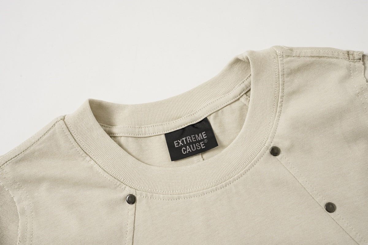 Studs Washed Short Sleeve T-Shirt WN25501