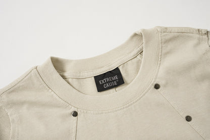 Studs Washed Short Sleeve T-Shirt WN25501