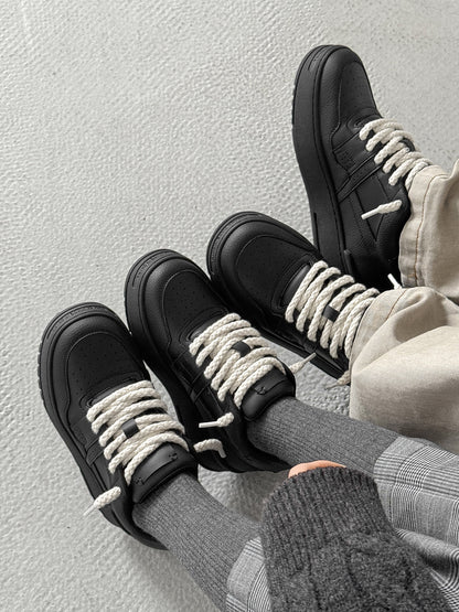 Chunky Wedge Platform Lace-Up Sneakers WN24522