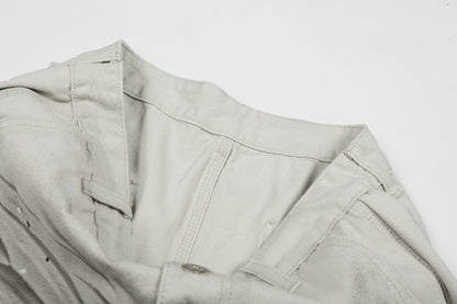 Washed Wrinkle Detail Wide Leg Denim Jeans WN28005