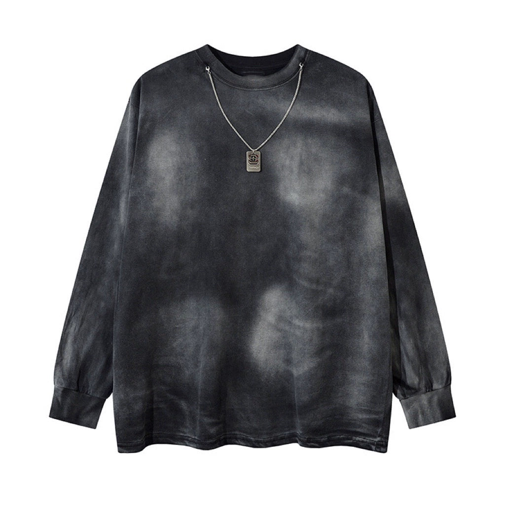 Paint-Splattered Washed Long Sleeve T-Shirt WN10888