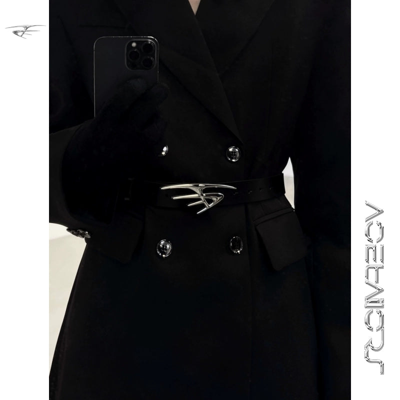 Metal Logo Abstract Design Belt WN21942