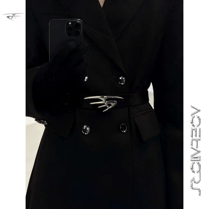 Metal Logo Abstract Design Belt WN21942