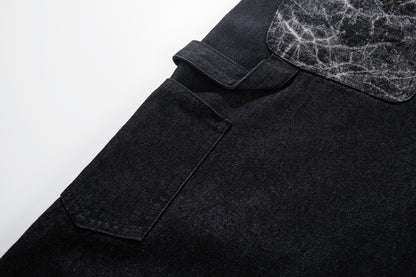 Heavy Wash Workwear Wide Leg Denim Jeans WN25653