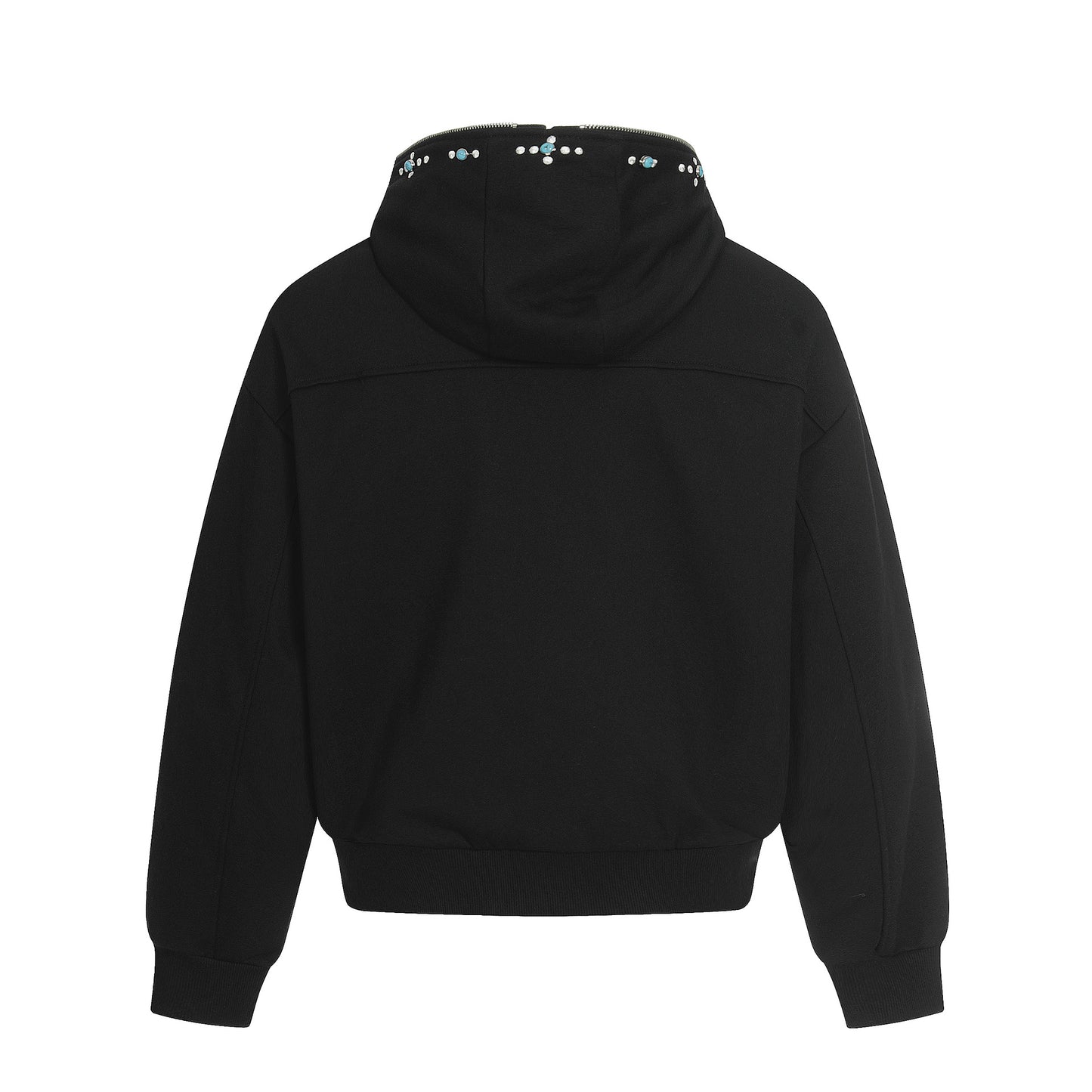 Turquoise Stone Zipper Hoodie WN25932
