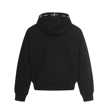 Turquoise Stone Zipper Hoodie WN25932