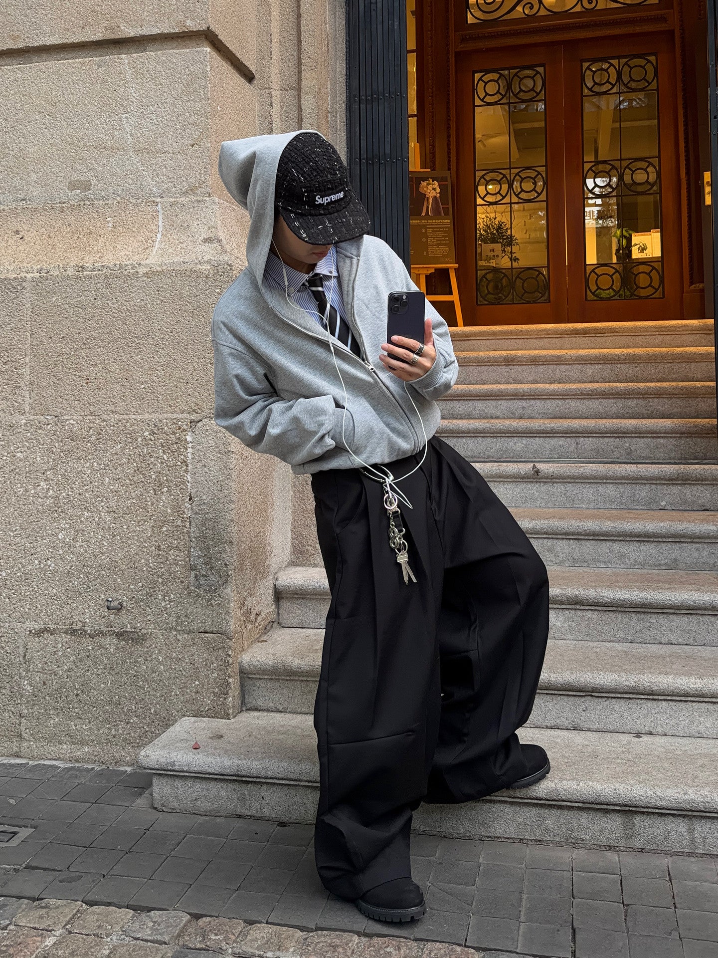 Short Oversize Zipper Hoodie WN24389