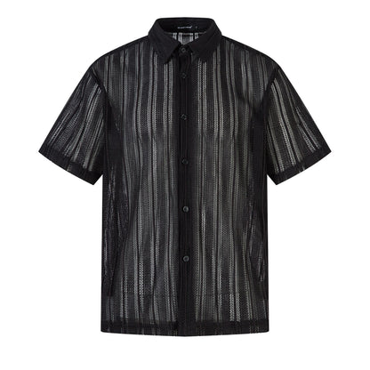 Hollow Lightweight Breathable Short Sleeve Shirt WN26847