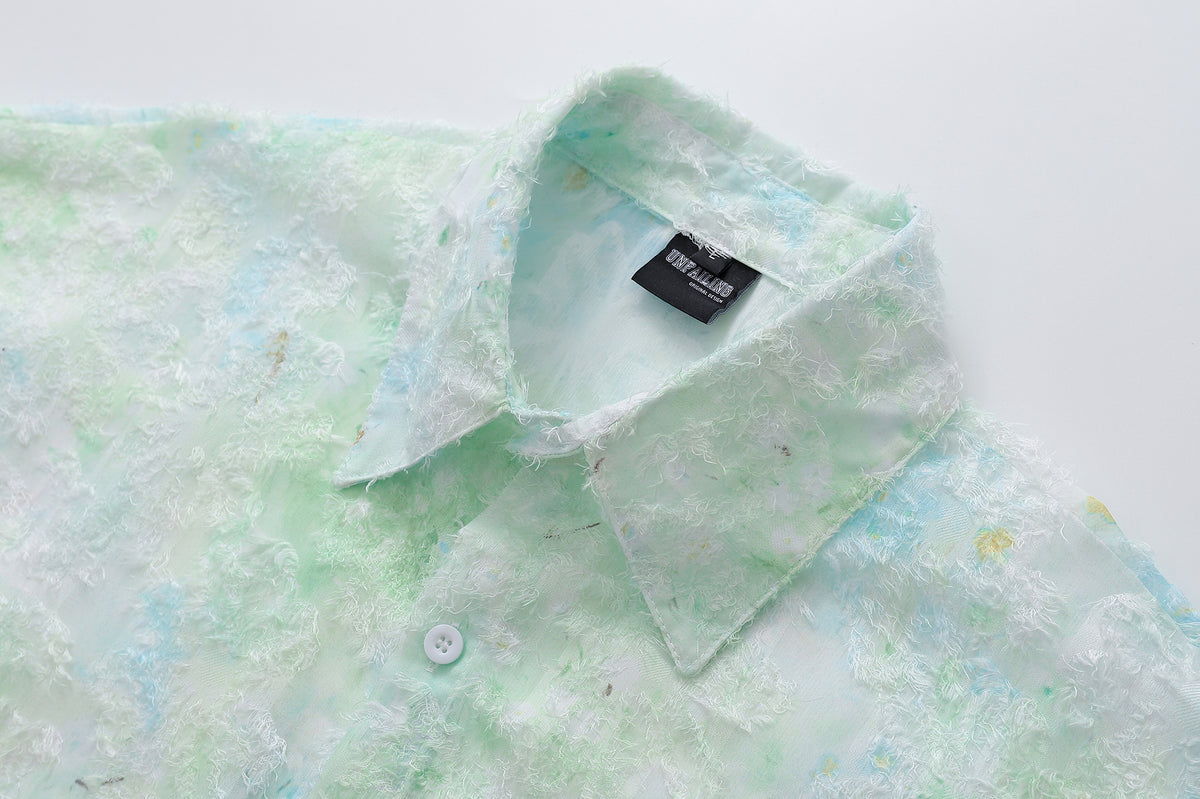 Marble Print Short Sleeve Shirt WN26951