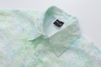 Marble Print Short Sleeve Shirt WN26951