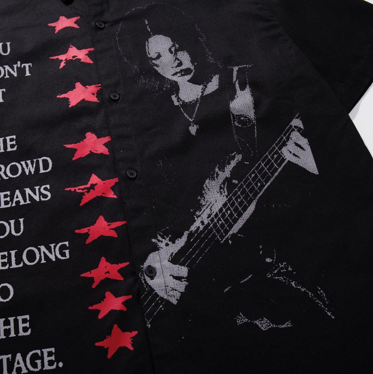 Star Letter Photo Print Short Sleeve Shirt WN25631
