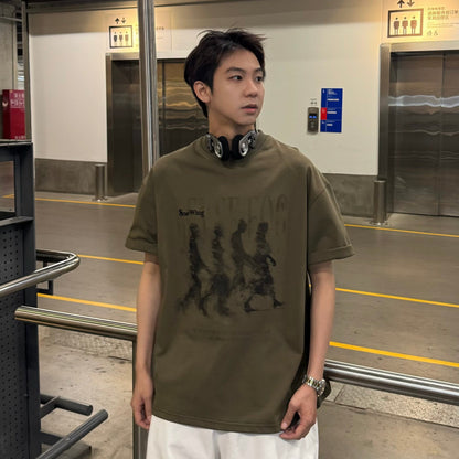 Character Print Oversize Short Sleeve T-Shirt WN25228