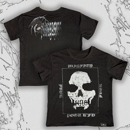 Skull Letter Graphic Print Short Sleeve T-Shirt WN27375