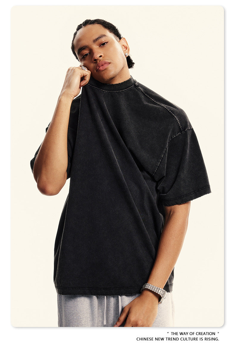 Washed Oversize Short-sleeve T-shirt WN6455