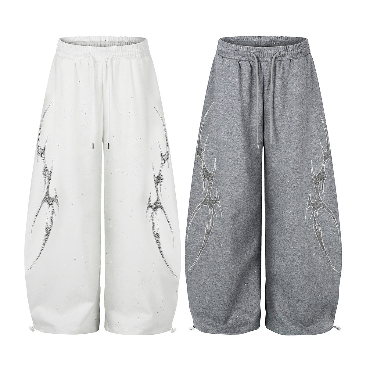 Tribal Print Drawstring Wide Leg Sweatpants WN25395