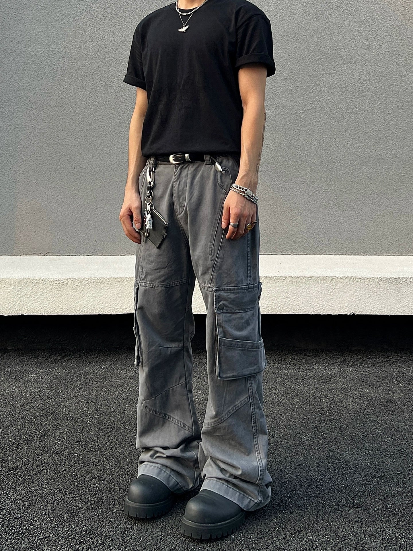 Multi Pocket Flare Cargo Pants WN21451