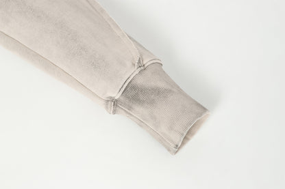 Washed Asymmetrical Zipper Detail Hoodie WN25382