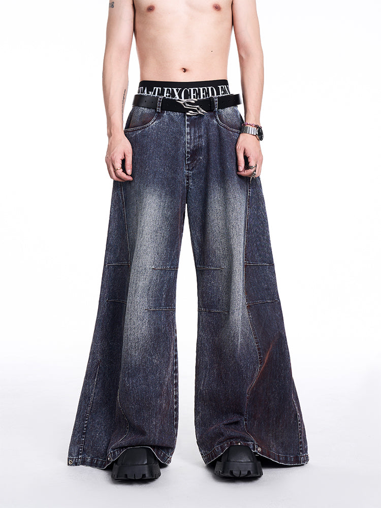 Washed Wide-Leg Baggy Denim Jeans WN10210