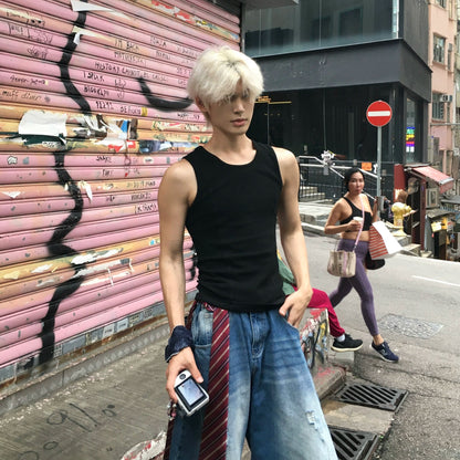 Stretch Plain Knit Vest WN19912