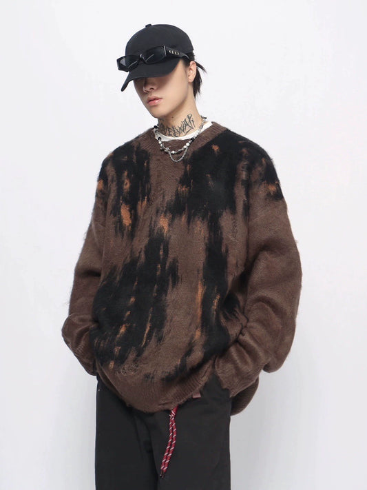 Damage Oversize Knit Sweater WN10935