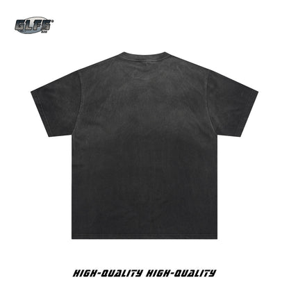 Heavyweight Cotton Rhinestone Print Short Sleeve T-Shirt WN26557
