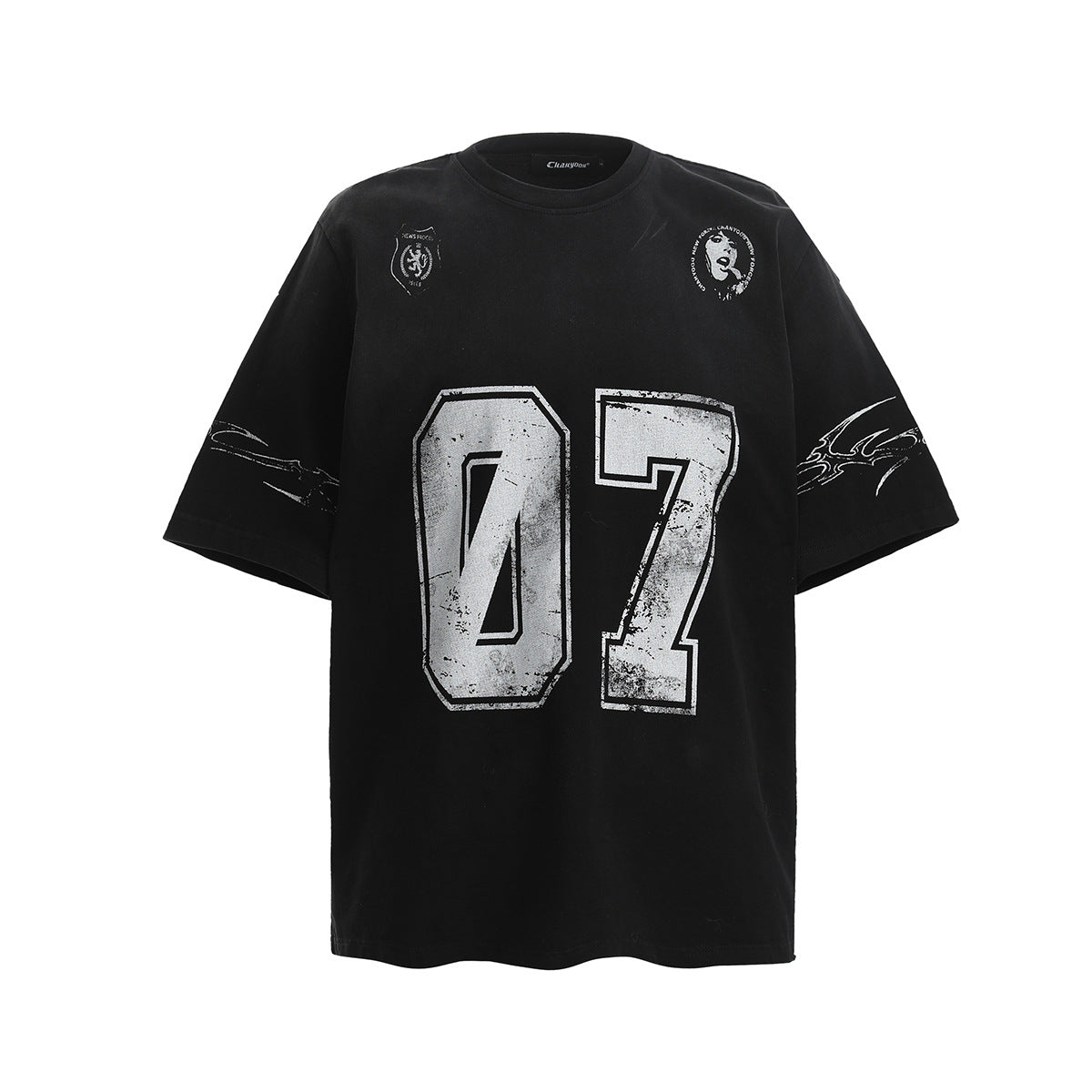 Washed Number Print Short Sleeve T-Shirt WN25385