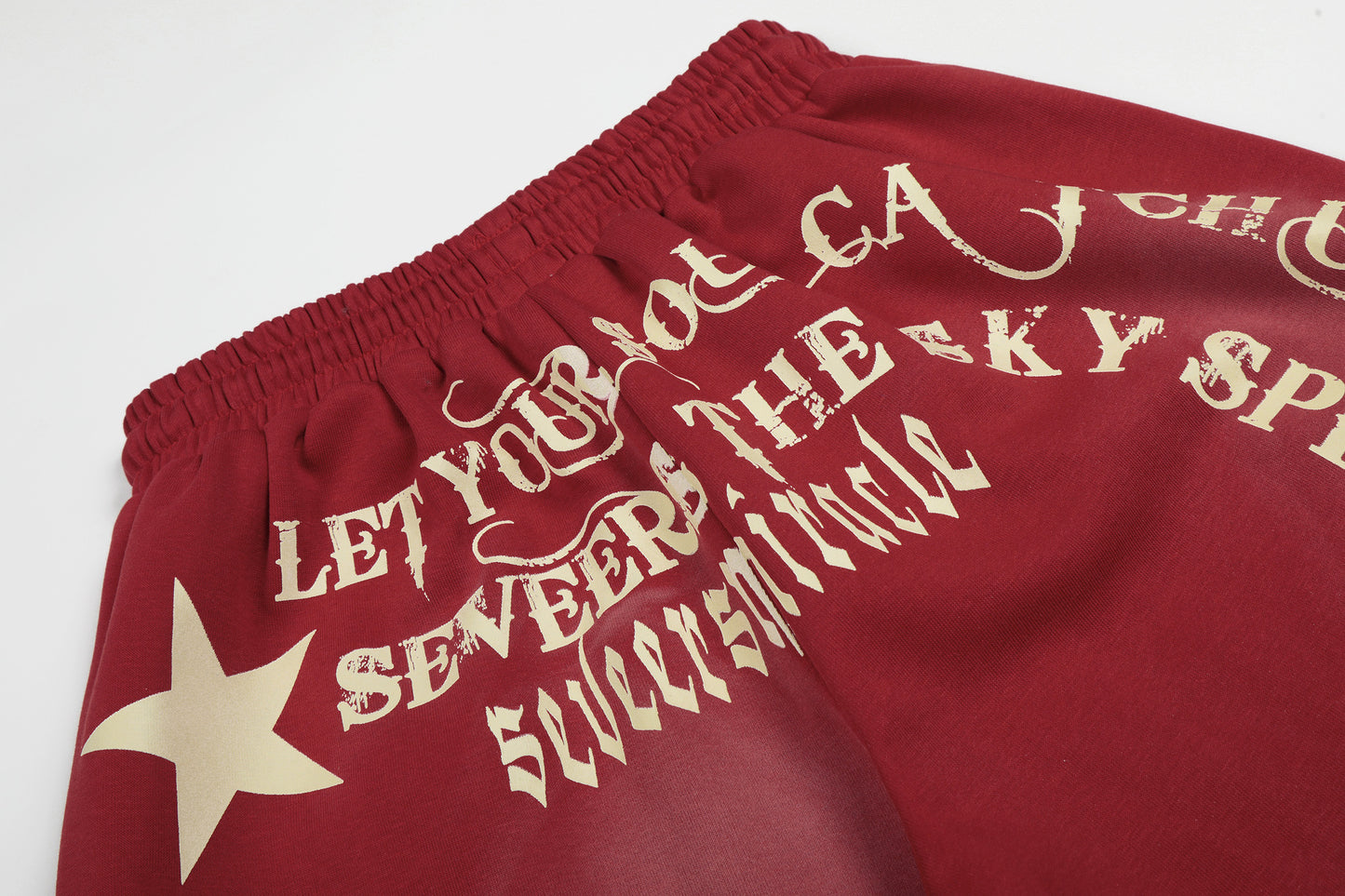 Washed Gradient Logo Print Wide Leg Sporty Pants WN25526