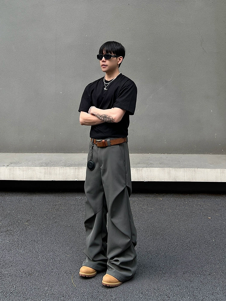 Wrinkle Draping Flare Trousers WN19456