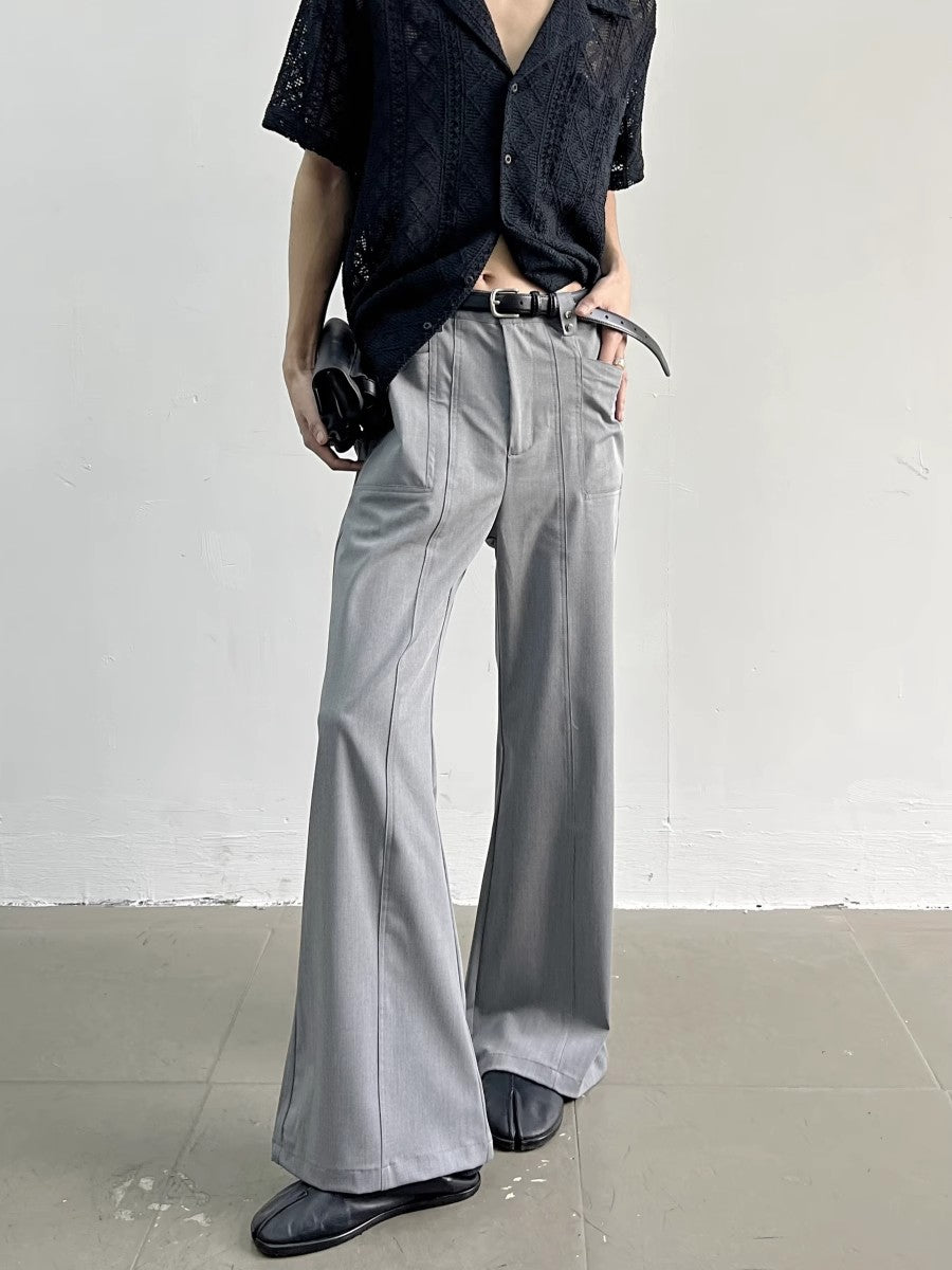 High Waist Flare Long Trousers WN7353