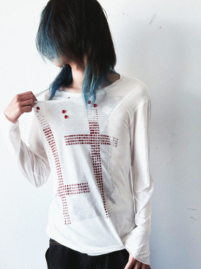 Graphic Design Fake Layered Long Sleeve T-shirt WN20908