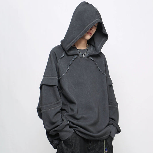 Heavyweight Split Design Tie-Dye Hoodie WN21041