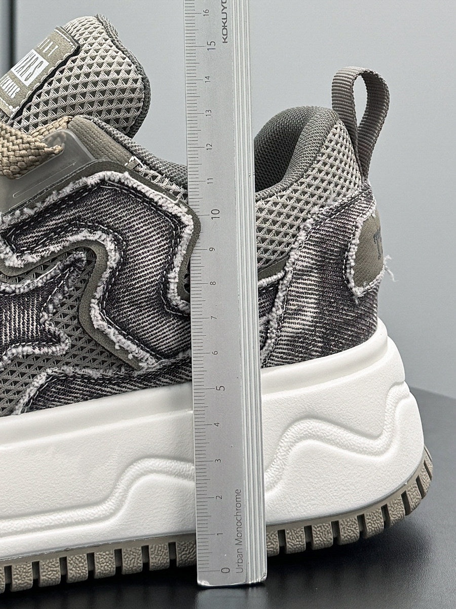 Platform Mesh Chunky Lace-Up Sneakers WN24819