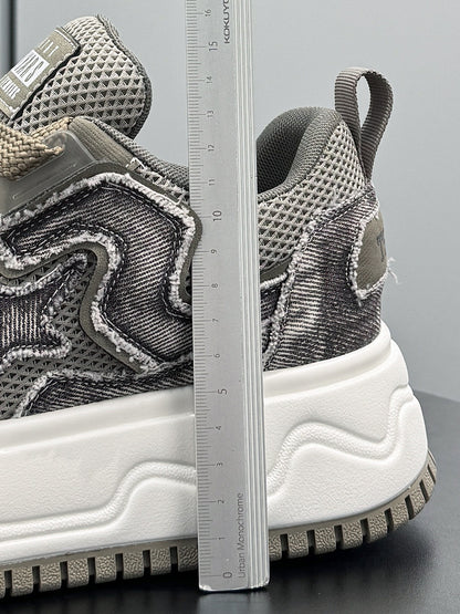 Platform Mesh Chunky Lace-Up Sneakers WN24819