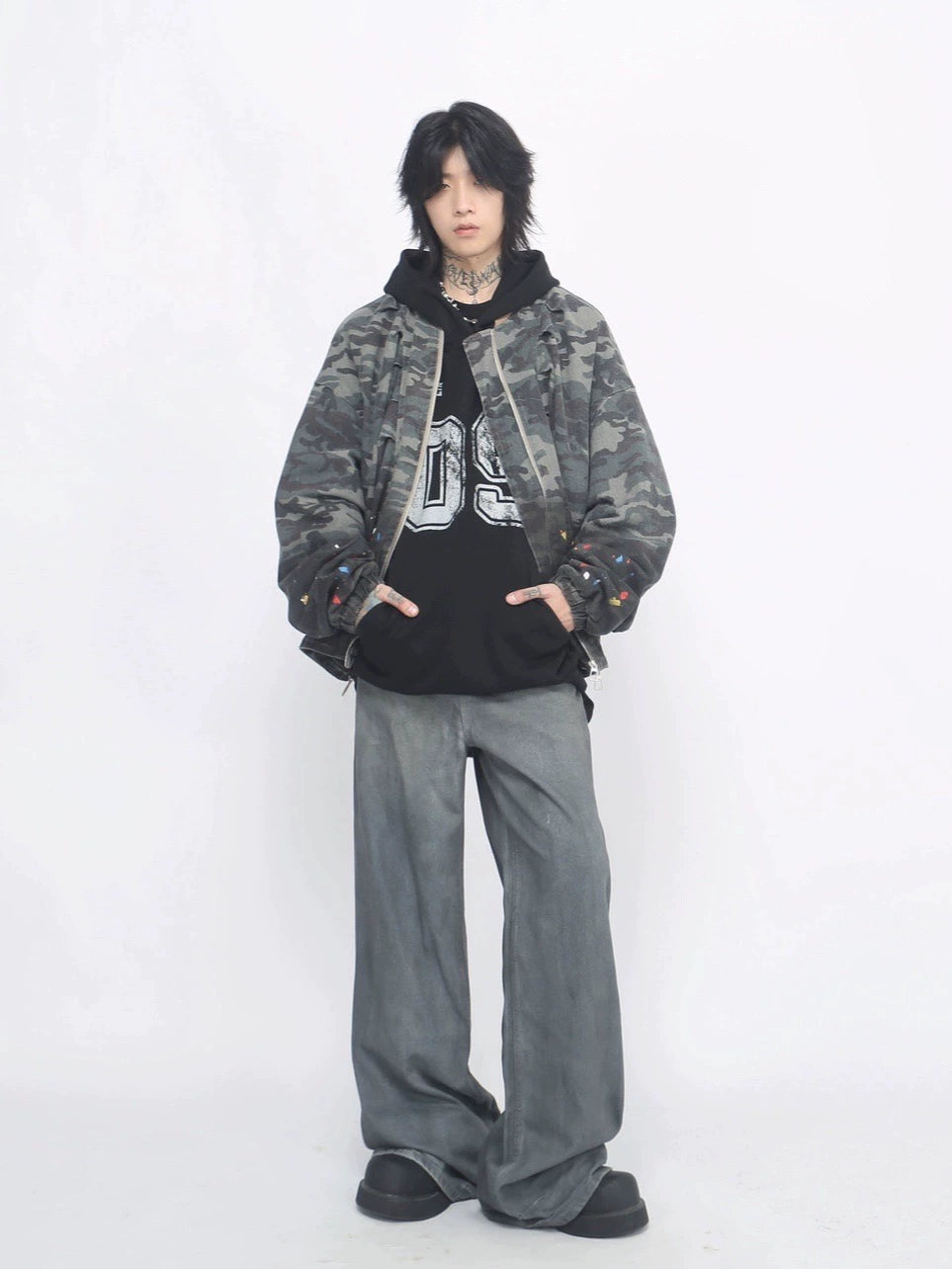 Camouflage Zipper Baseball Jacket WN8360