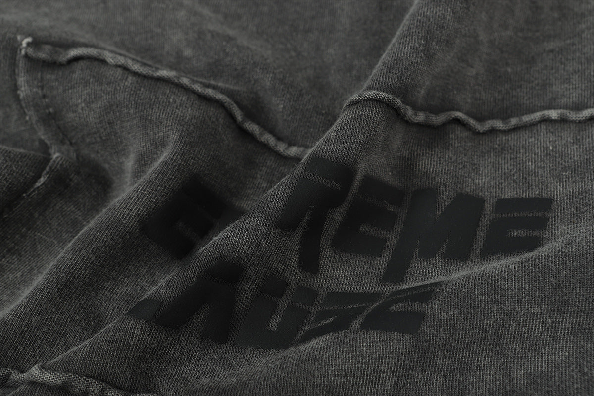 Washed Frayed Pullover Sweatshirt WN23029