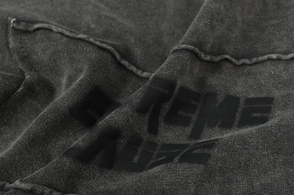 Washed Frayed Pullover Sweatshirt WN23029