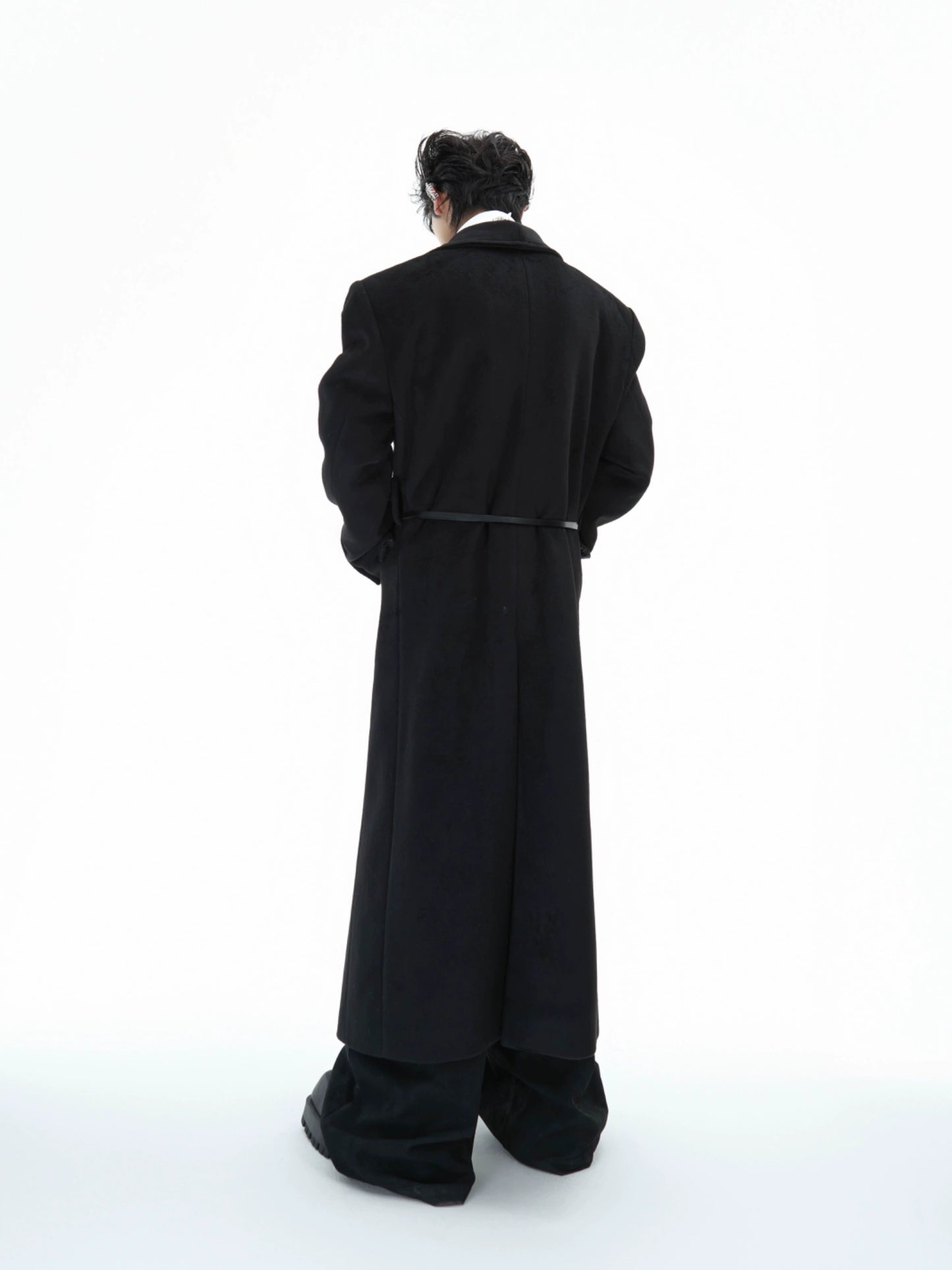 Metal Strap Wool Oversize Long Coat WN11762