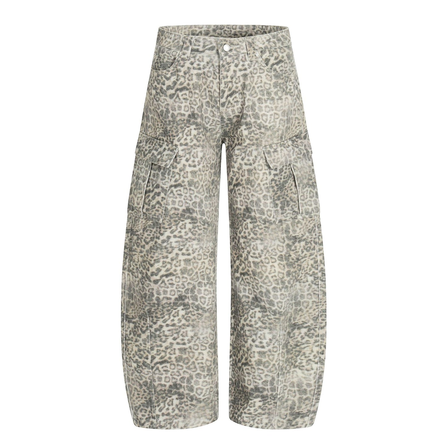 Leopard Multi-Pocket Wide Leg Cargo Pants WN26113