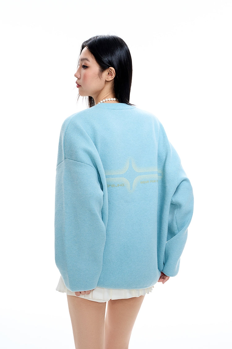 Graffiti Design Oversize Knit Sweater WN9736